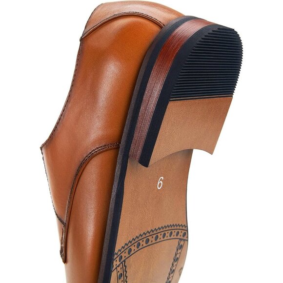 🆕Men's Polished-Brown Classic Lace-up Cushioned Cap-Toe Oxford/Derby Shoes - Picture 3 of 9